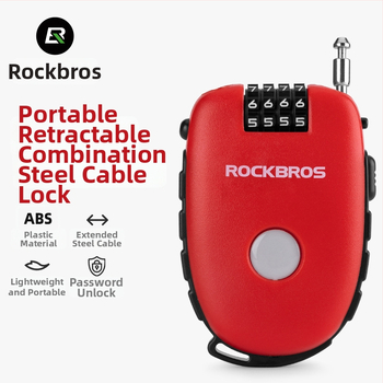 Kodu zādzības aizslēga motocikla ķiverei — pārnēsājams ABS + kabelis (Materiāls: ABS + kabelis; Zīmols: ROCKBROS; Piemēro: motocikla ķivere, bērnu rati, bagāža, kalnu velosipēds)