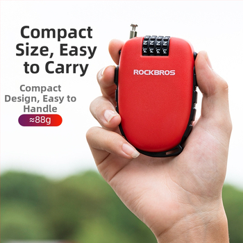 Kodu zādzības aizslēga motocikla ķiverei — pārnēsājams ABS + kabelis (Materiāls: ABS + kabelis; Zīmols: ROCKBROS; Piemēro: motocikla ķivere, bērnu rati, bagāža, kalnu velosipēds)