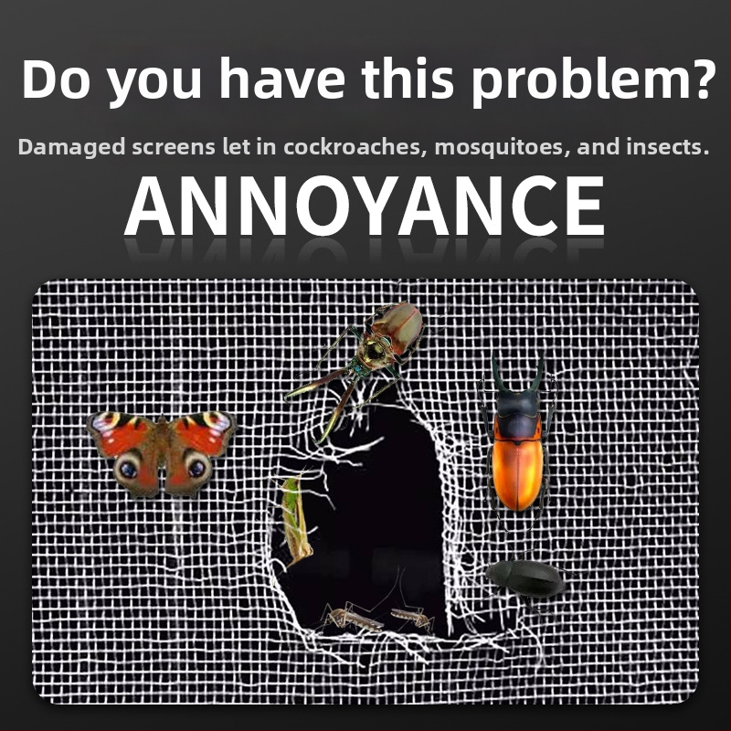 Pašlīmējošs remontplāksteris mušīnu sietiem caurumu labšanai logiem un durvīm