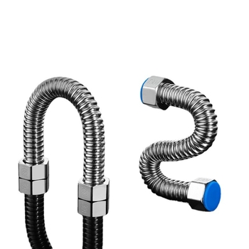 Ανοξείδωτος σωλήνας εισόδου θερμοσίφωνα με εύκαμπτη γοφρέ, υψηλής πίεσης με νήμα σύνδεση, 0–6 MPa, 99°C, ανοξείδωτος χάλυβας 304