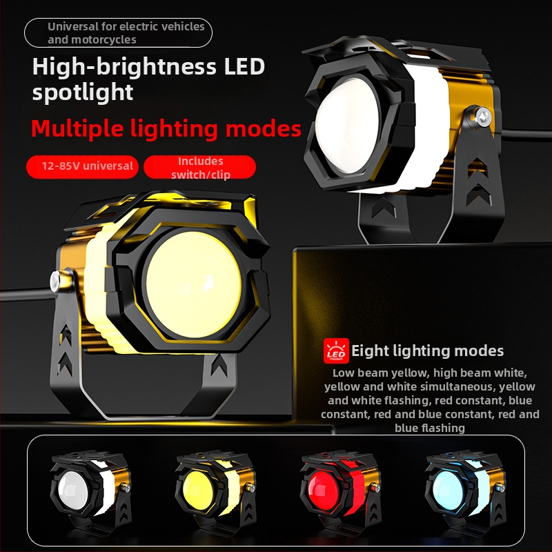 Motocykel LED projektor svetlomet, 30W, 12-85V, hliníková zliatina
