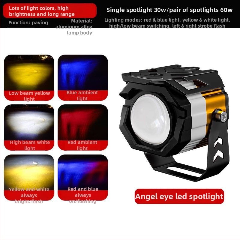 Motocykel LED projektor svetlomet, 30W, 12-85V, hliníková zliatina