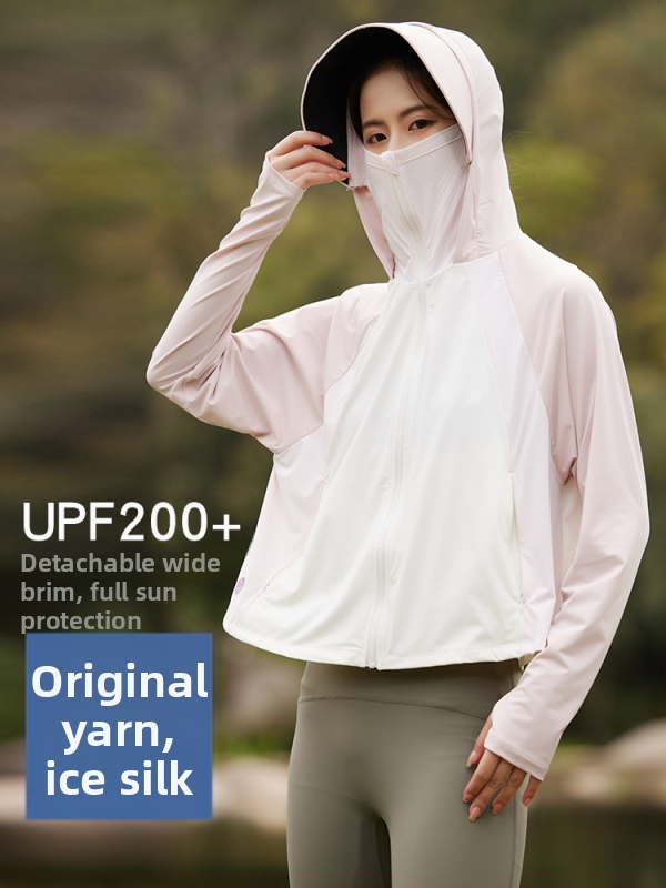 Ārējā vēja jaka ar kapuci, neilona audums, UPF100+ saules aizsardzība, elpojoša un mitrumu vadīšana.