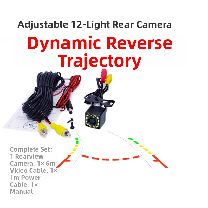 Univerzálna CCD kamera do zadného zrkadla s dynamickou trajektóriou a nočným videním, model BYC-8023, 12V, 170° uhol, rozlíšenie 928x500, signál AHD/CVBS