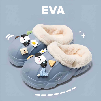 Detské EVA papuče s kresleným vzorom, vodeodolné, protišmykové, fleece podšitie, s odnímateľnou vložkou