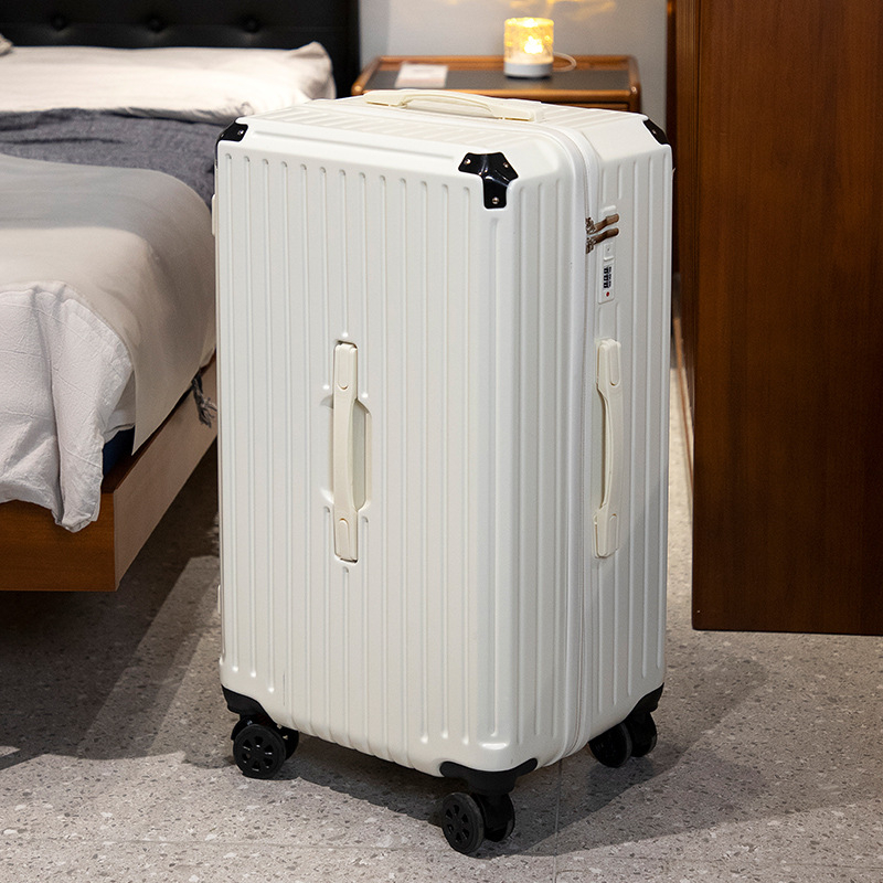 Valiză cu cinci roți ABS+PC, extensibilă cu fermoar, cu dungi