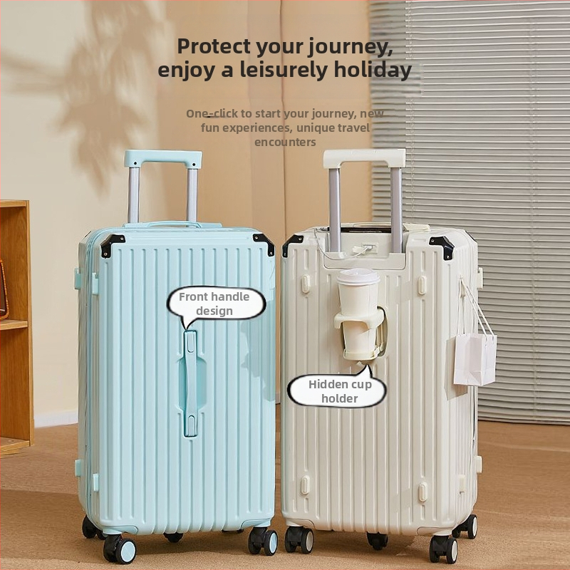 Valiză cu cinci roți ABS+PC, extensibilă cu fermoar, cu dungi