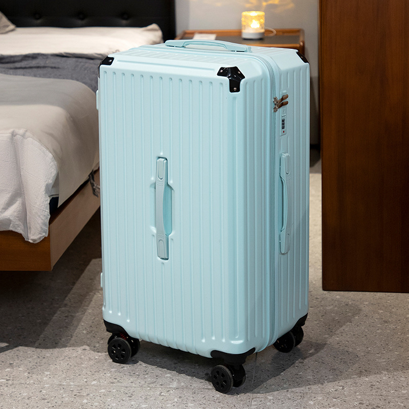 Valiză cu cinci roți ABS+PC, extensibilă cu fermoar, cu dungi