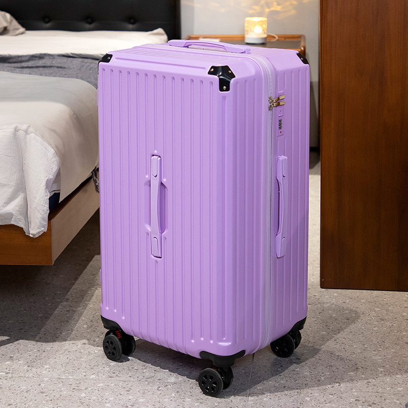 Valiză cu cinci roți ABS+PC, extensibilă cu fermoar, cu dungi