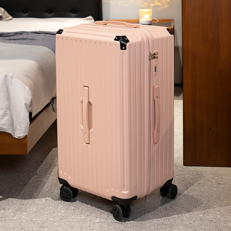 Valiză cu cinci roți ABS+PC, extensibilă cu fermoar, cu dungi