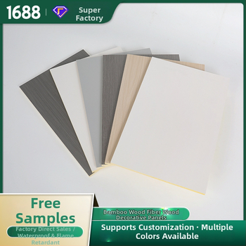 Integrovaný stenový panel z bambusových vlákien, PET zrkadlová plocha a drevený furnír, štýl Moderná jednoduchosť