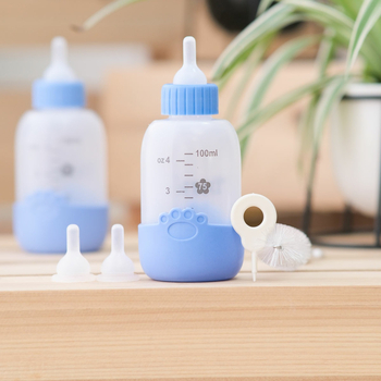 Plastikust lemmikloomade toitumispudel, mahutavus 100 ml, sobib kassidele, koertele ja hamstritele