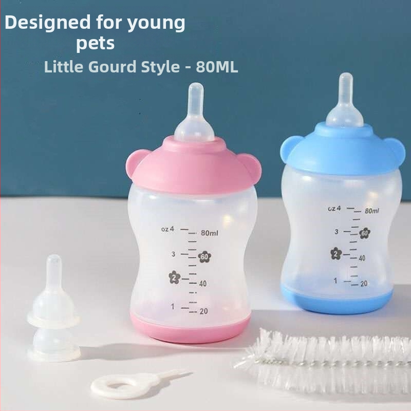 Plastikust lemmikloomade toitumispudel, mahutavus 100 ml, sobib kassidele, koertele ja hamstritele