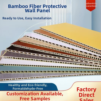 Stenový panel na obloženie — Materiály: PVC kameno-plastový panel, doska z vlákna bambusu a dreva, integrovaný stenový panel, drevený povrch; Model: stenový panel wainscoting; Hluková izolácia: 0.35-0.8; Teplotná vodivosť: 0.11; Inštalácia dostupná