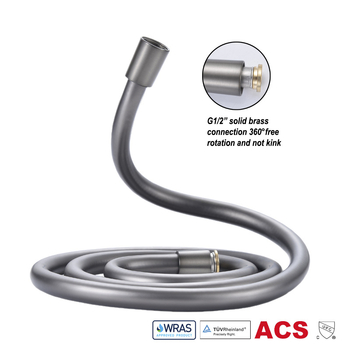 Σωλήνας ντους 360° Anti-Tangle, Μοντέλο DCR-35, Υλικά: Χαλκός & PVC, Μήκος 1,5m/1,2m, Σύνδεση με βίδες, 0–90°C
