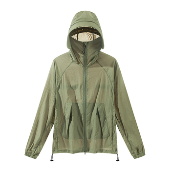 Välisjakk kapuutsiga — hingav, kiire kuivav, UPF50+ UV kaitse, tuulekindel, 100% nailon