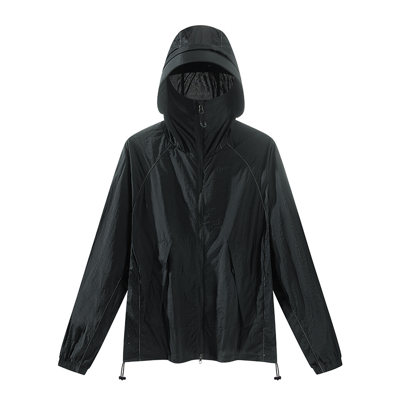 Välisjakk kapuutsiga — hingav, kiire kuivav, UPF50+ UV kaitse, tuulekindel, 100% nailon