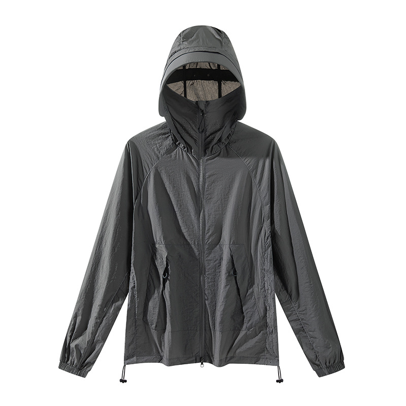 Välisjakk kapuutsiga — hingav, kiire kuivav, UPF50+ UV kaitse, tuulekindel, 100% nailon