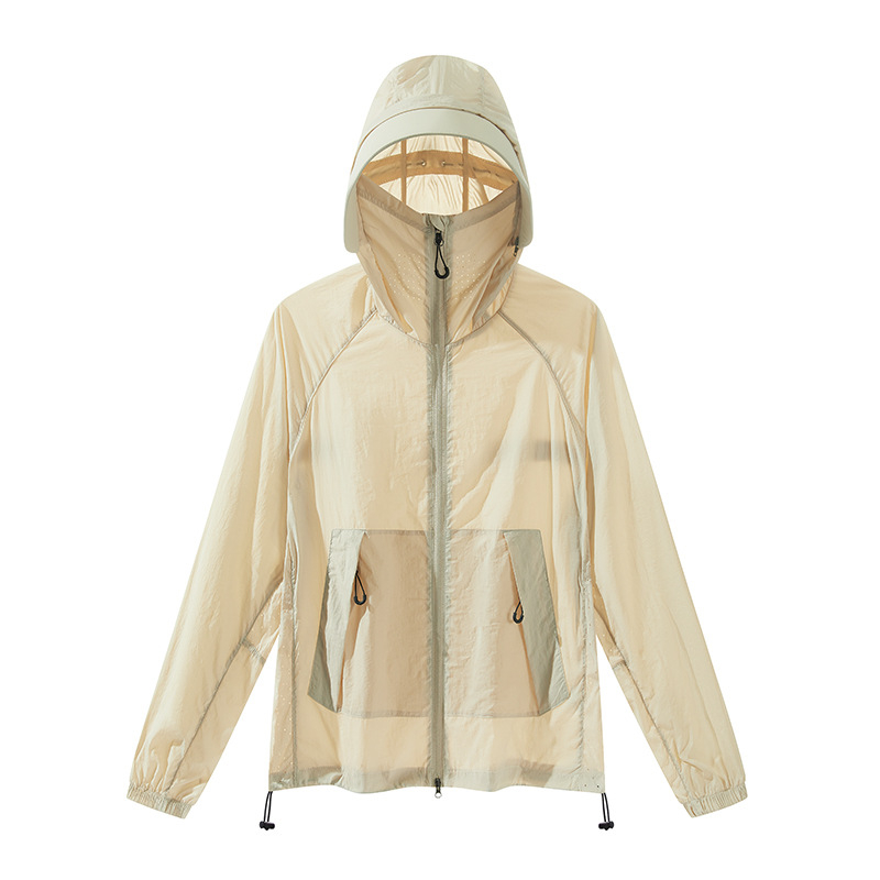 Välisjakk kapuutsiga — hingav, kiire kuivav, UPF50+ UV kaitse, tuulekindel, 100% nailon