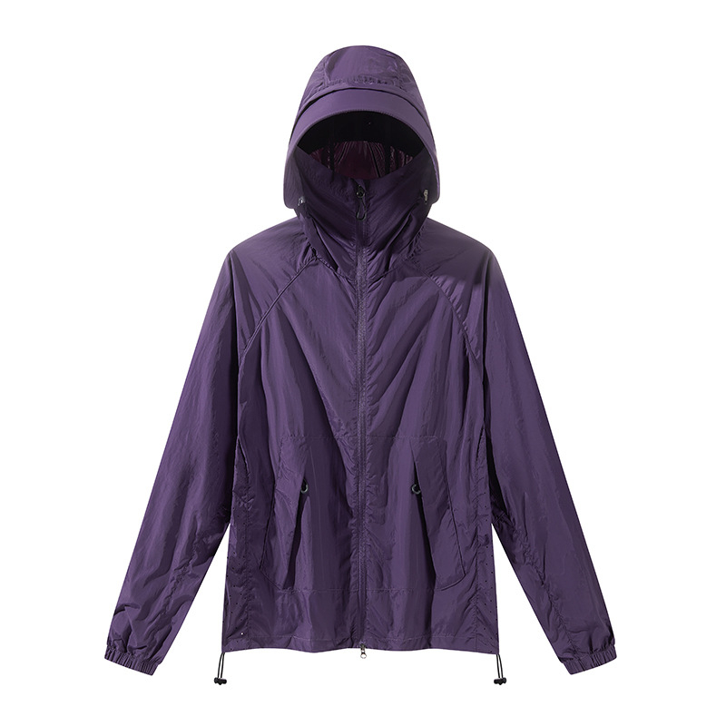 Välisjakk kapuutsiga — hingav, kiire kuivav, UPF50+ UV kaitse, tuulekindel, 100% nailon