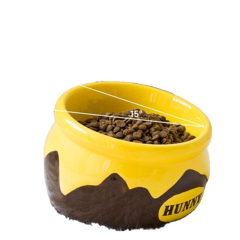 Keraamiline kasside toidukauss kõrge jalaga ja kaldu servaga — Bränd Juhui