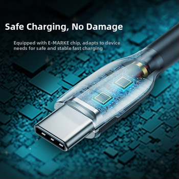 K5G Pletivý kábel rýchleho nabíjania so tromi rozhraniami: Lightning, Micro USB, Type-C; 66W rýchle nabíjanie; kompatibilný s Apple, Huawei, Xiaomi