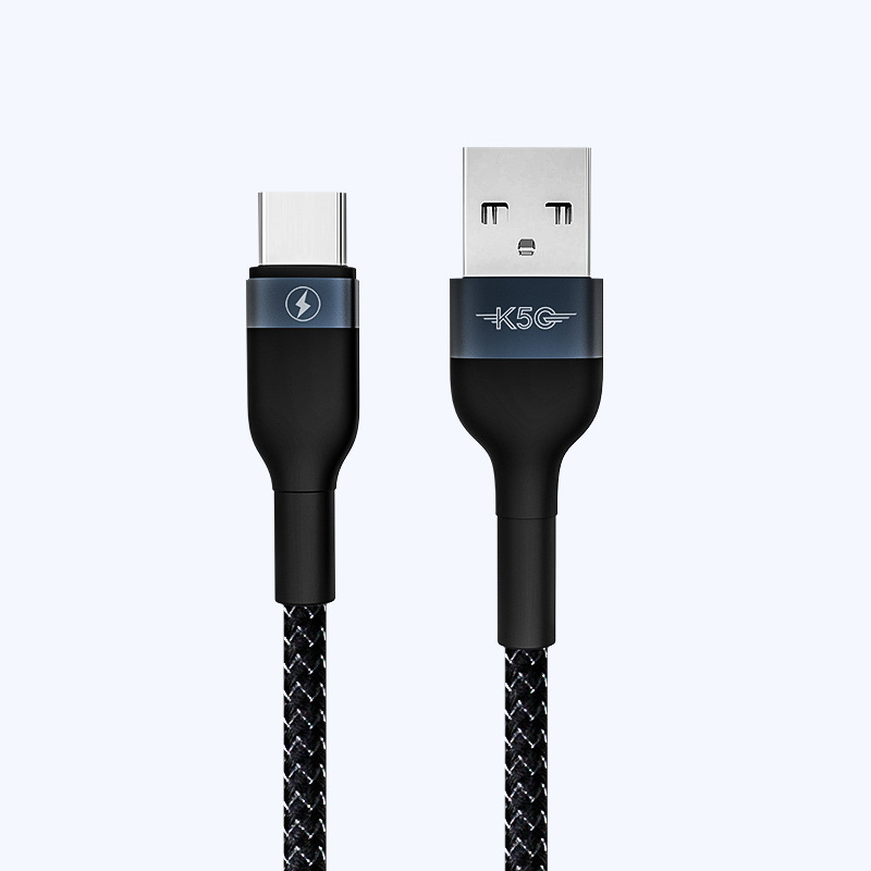 K5G Pletivý kábel rýchleho nabíjania so tromi rozhraniami: Lightning, Micro USB, Type-C; 66W rýchle nabíjanie; kompatibilný s Apple, Huawei, Xiaomi