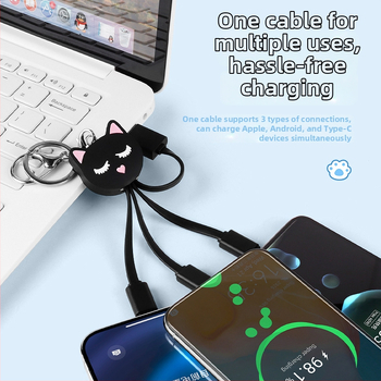 Ritual kolme ühes andmekabel Micro USB ja USB-C-ga, PVC, maks. 2,1 A