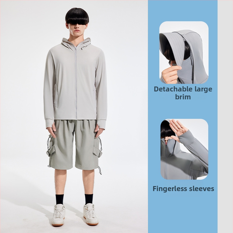 Išorinė vėjinė striukė su UPF50+ UV apsauga, kvėpuojanti, ultra lengva, greitai džiūsta, su gobtuvu