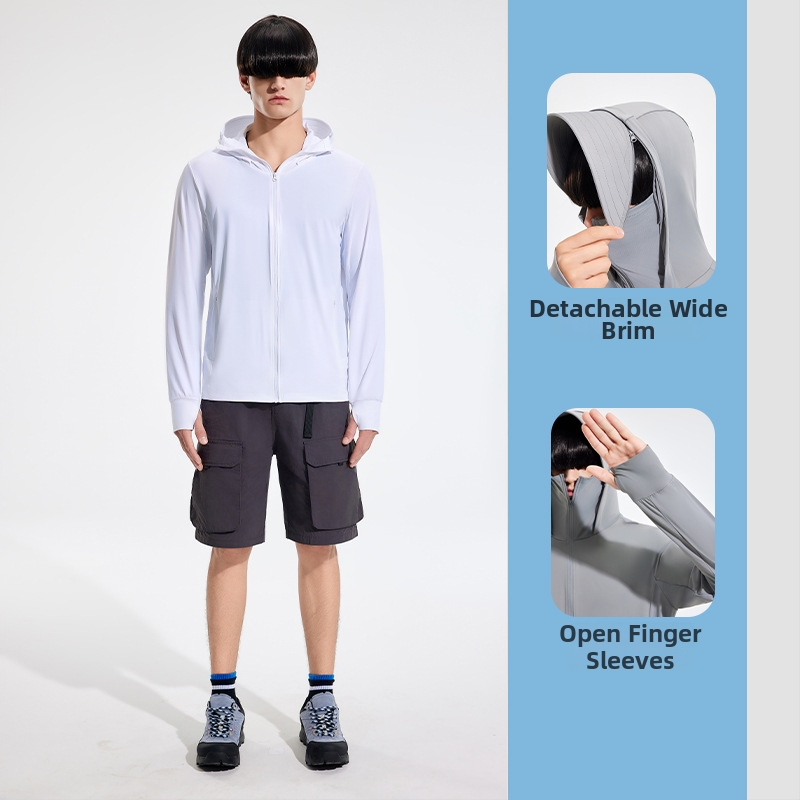 Išorinė vėjinė striukė su UPF50+ UV apsauga, kvėpuojanti, ultra lengva, greitai džiūsta, su gobtuvu