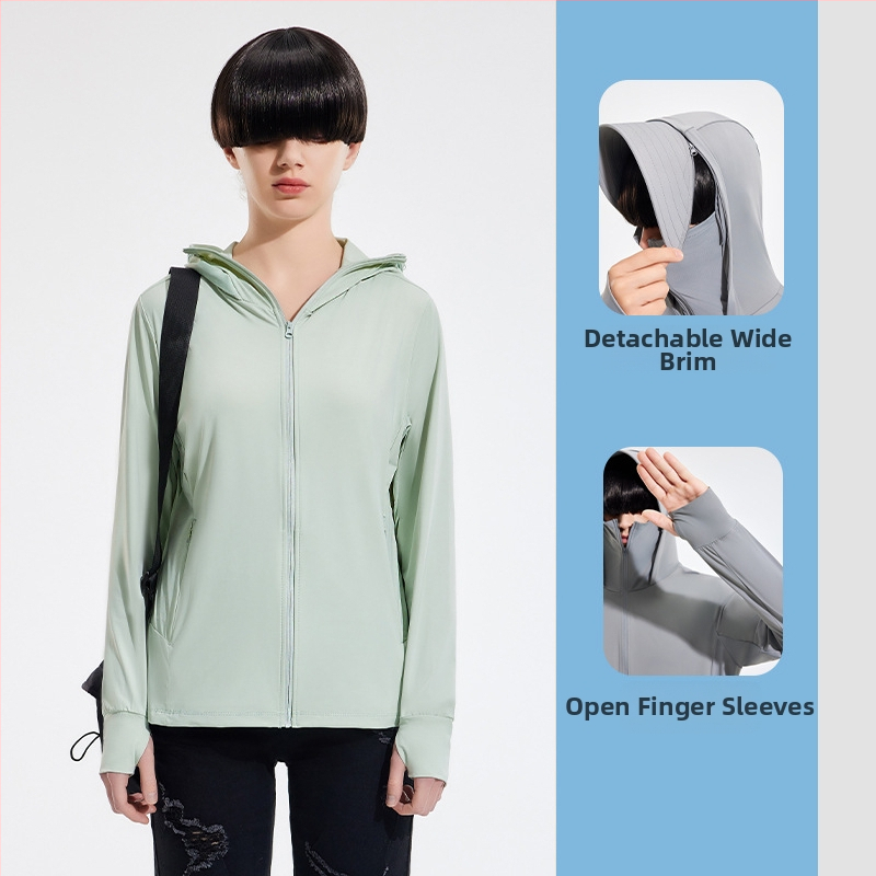 Išorinė vėjinė striukė su UPF50+ UV apsauga, kvėpuojanti, ultra lengva, greitai džiūsta, su gobtuvu