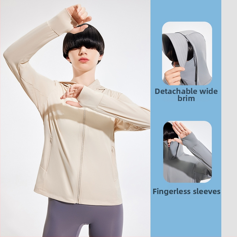 Išorinė vėjinė striukė su UPF50+ UV apsauga, kvėpuojanti, ultra lengva, greitai džiūsta, su gobtuvu