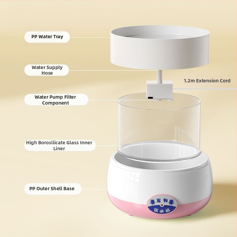 Macska itató tál automata etetéssel (Anyag: PP; Célcsoport: Macskák; Eredet: Jiangsu; Automatikus etetés: Igen)