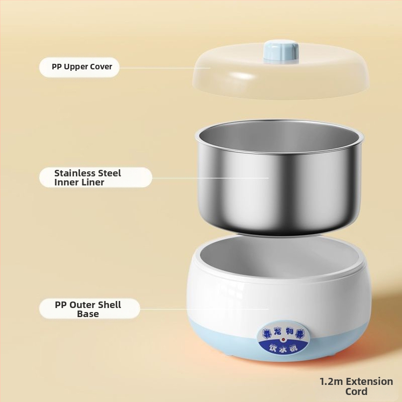 Macska itató tál automata etetéssel (Anyag: PP; Célcsoport: Macskák; Eredet: Jiangsu; Automatikus etetés: Igen)