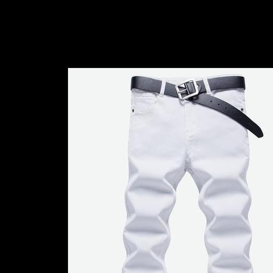 Meeste Korea-stiilis slim-straight teksased, madal vöökoht, lühendatud pikkus, modal kiudude segu