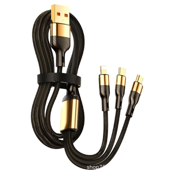 Kabel za podatke s brzim punjenjem 3-u-1 s Lightning, Micro USB i Type-C – 240W max, kompatibilan s Apple, Huawei, Oppo, Xiaomi i Vivo