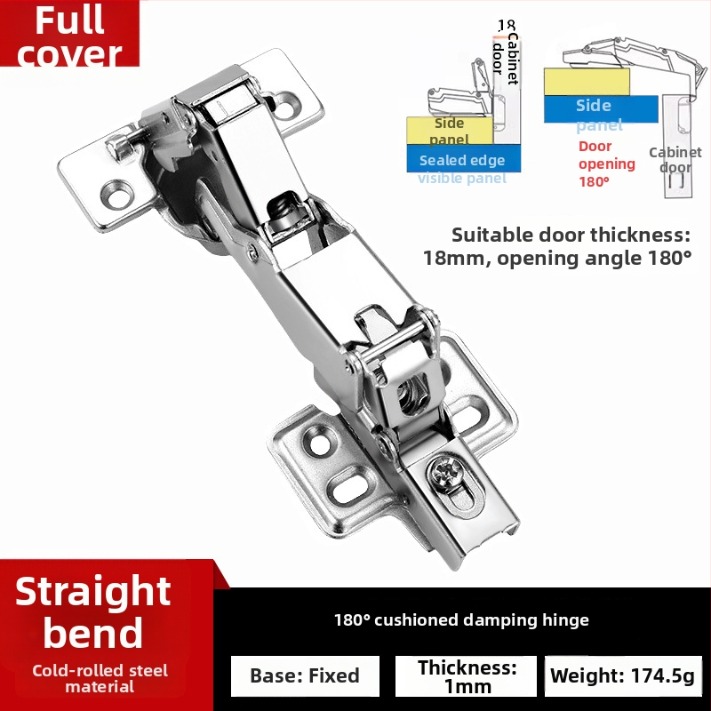 180-stupňový tlmiaci pánt – veľký uhol rohových dvierok skrinky, studená valcovaná oceľ, elektrolytický povrch