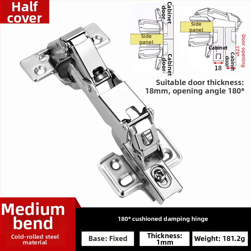180-stupňový tlmiaci pánt – veľký uhol rohových dvierok skrinky, studená valcovaná oceľ, elektrolytický povrch