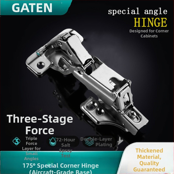 Guangdian hidraulikus csillapító pánt fából készült ajtókhoz és szekrényekhez, nikkelezett hidegen hengerelt acél, 165/175/180 fokos nagy- és sarokpántok