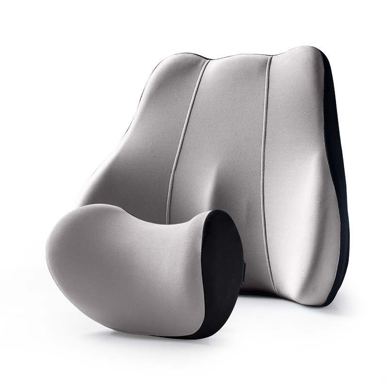 Podpora na hlavu a bedrov pre auto a kancelársku stoličku, pamäťová pena, poťah z jóga textílie, univerzálna kompatibilita, štyri ročné obdobia, štýl ľahkého luxusu