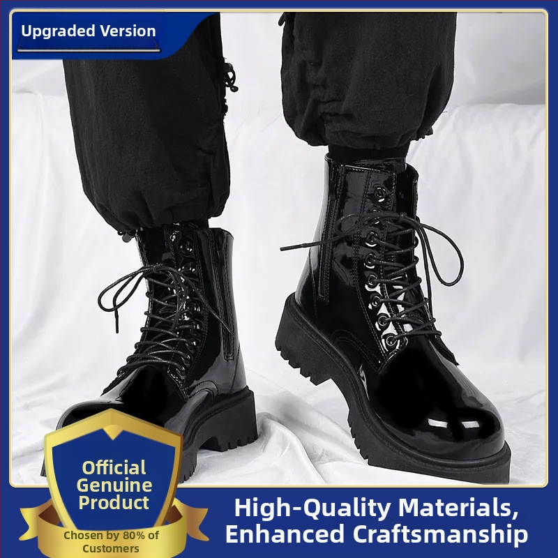 Muške čizme Martin, gornji dio od mikrovlaknaste kože, potplat od gume, bez podstavke, britanski stil