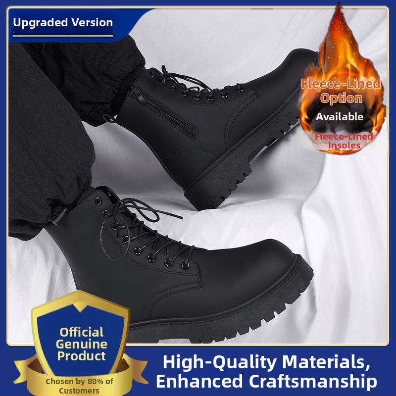 Muške čizme Martin, gornji dio od mikrovlaknaste kože, potplat od gume, bez podstavke, britanski stil