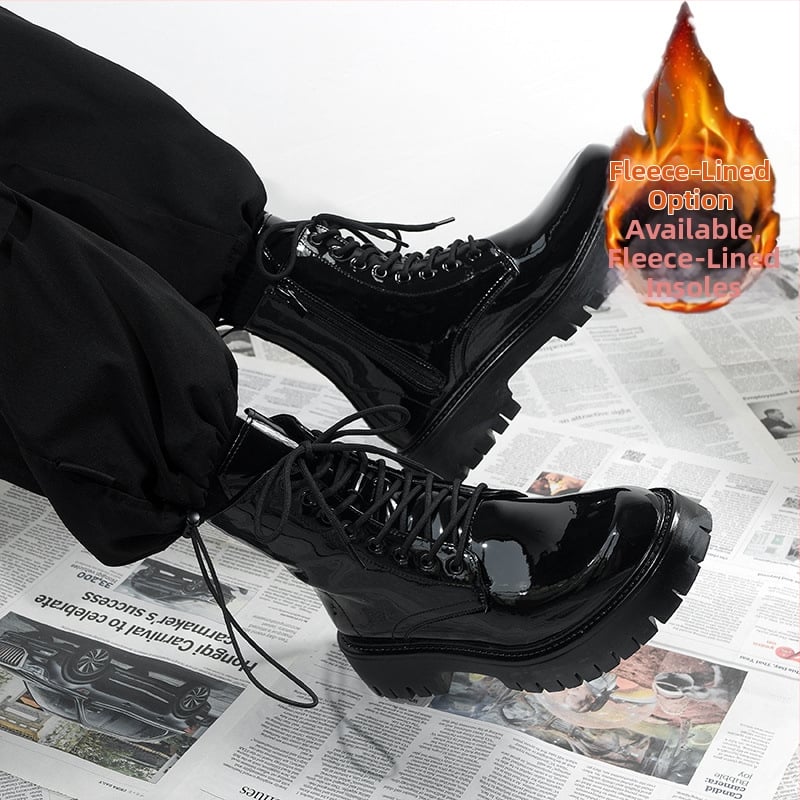 Muške čizme Martin, gornji dio od mikrovlaknaste kože, potplat od gume, bez podstavke, britanski stil