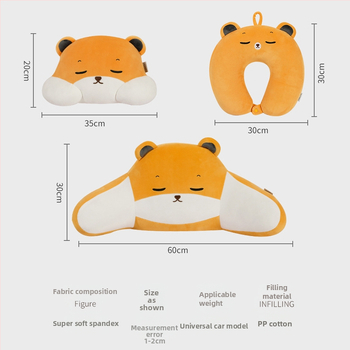 Karikatuurne autopeapadi — välimine materjal spandex väga pehme, täidis PP puuvill, universaalne sobivus, karikatuurstiil, sobib kõikidele aastaaegadele