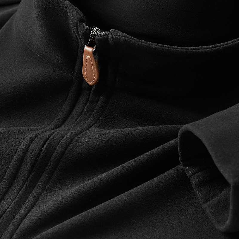 Pánska mikina s vysokým golierom a zipsom, hrubý fleece, akrylová zmes 31-50%