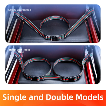 Bezpečnostný pás zadného sedadla pre trojkolové elektrické vozidlo s dvojitou ochranou proti pádu; Materiály: zinková zliatina, plastová oceľ, hliníková zliatina, napodobený nylon; Vhodný pre motocykle, elektrické bicykle a elektrické kolobežky; Vek: 1,5–1