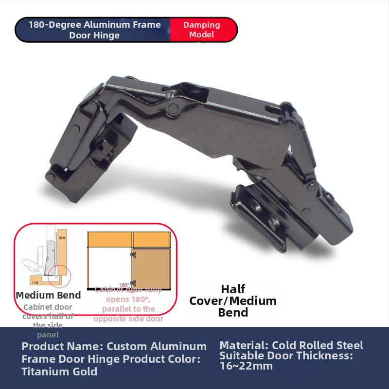 Pánt skrinkových dverí, 180° s hliníkovým rámom, Lei Qi