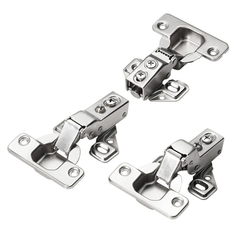 Pánt s krátkym ramenom pre dvere skríň a skriniek, americký štýl; materiál: studený valcovaný oceľ; povrch: meď-nikel; hydraulické tlmenie, tichý chod