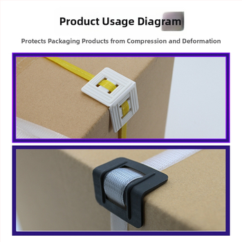 PP plastové rohové ochrany na balenie s protišmykovými sponami pre priemyselné balenie — typy L20/L32, papierové rohové ochrany 10 cm a 5 cm, pevný štýl 50 mm