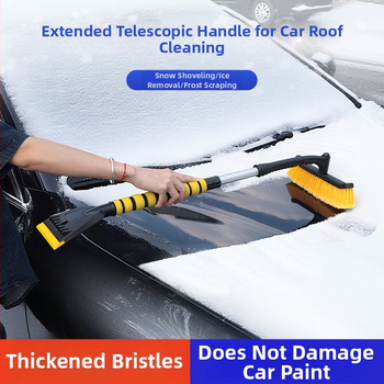 Automobilio sniego šluota su ledo šepetėliu ir langų atitirpinimu — plastikas, modelis DM-163, pritaikoma